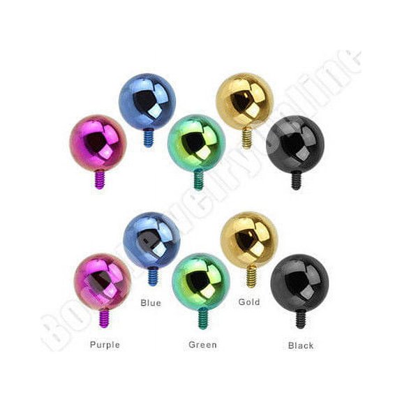 10pc Titanium Anodized Ball Dermal Top