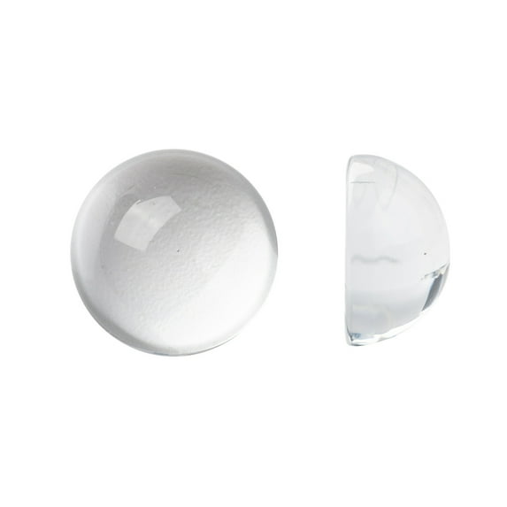 10pc Transparent Half Round Glass Cabochons Clear 18~19x9.5~10.5mm