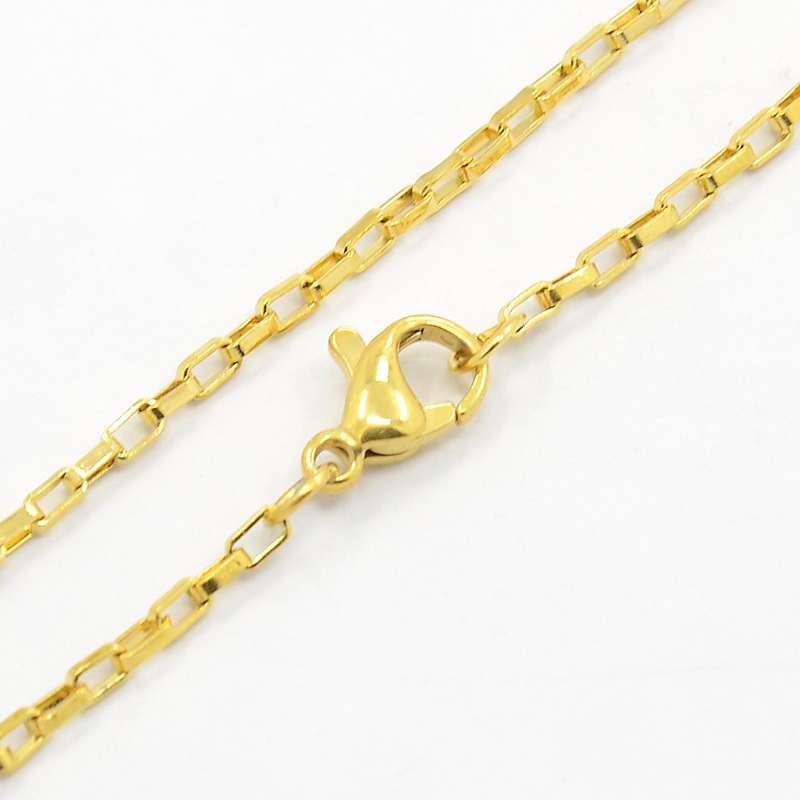 10pc Unisex 304 Stainless Steel Box Chain Necklaces with Lobster Claw ...