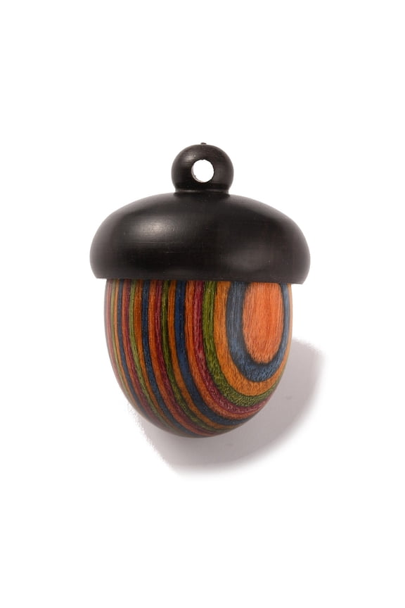 10pc Wooden Acorn Box Jewelry Pendants Autumn Acorn Charm with Screw Cap Dyed Secret Canister Colorful 29.5x22mm Hole: 2mm Inner Diameter: 14x14mm