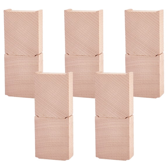 10pc Wooden Train Track Risers Rectangle Tan 66x53x22mm