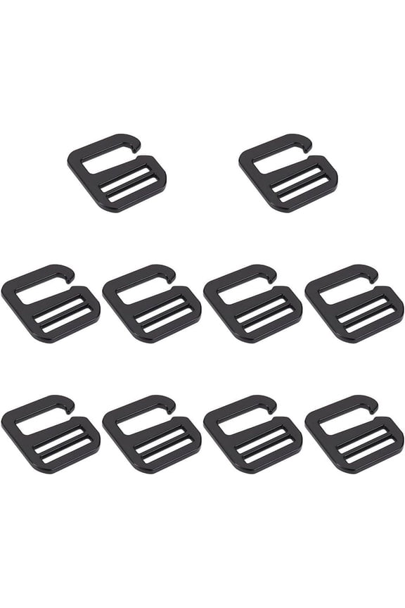 10pc Zinc Alloy Slider Buckles 9-Shaped Adjustable Buckle for Strap Leathercraft Bag Belt Electrophoresis Black 30x28x2.5mm Hole: 20x3mm