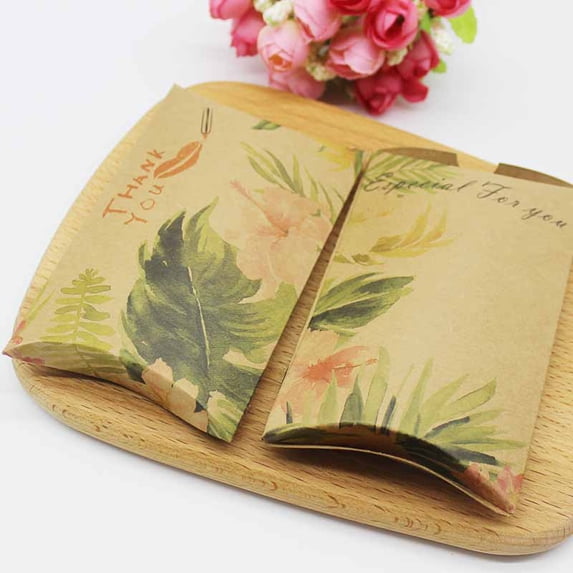 10pc new pillow shape gifts box DIY Handmade jewelry necklac earring package box romance For you wedding candy favors package kraftplant 10BOX10CARD