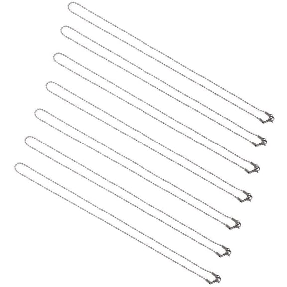 10pcs 0.07in/1.8mm Stainless Steel Ball Chain Necklaces 20.8 Inches Ball Chains Metal Bead Chains with Lobster Claw Clasps