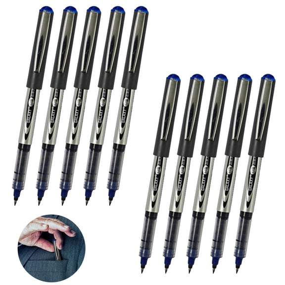 10pcs 0.5mm Portable Liquid Ink Home No Leakage Long Lasting Business Ballpoint Pen Executive Smooth Metal Clip Quick Drying