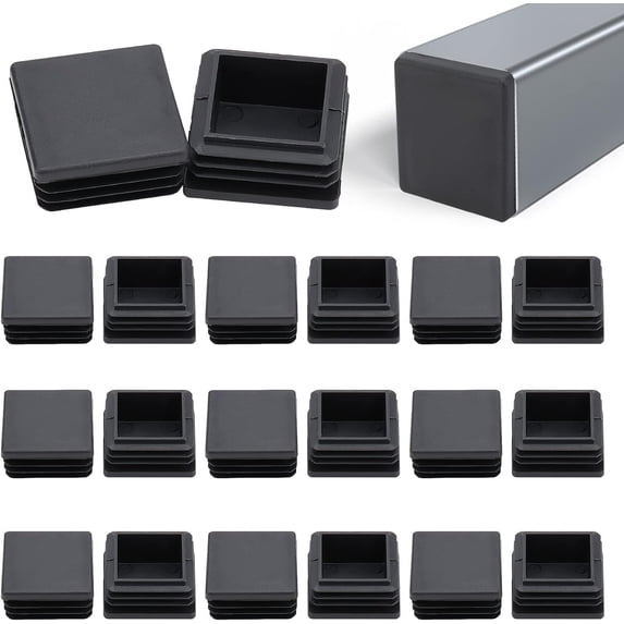 10pcs 1-1/2 Inch Square Plastic Plug Tubing End Caps Black Glide Insert Furniture Finishing Pipe Plugs for Steel Pipe Cover Tables Desks Chairs Bed Sofas Tables Furniture Foot Accessories