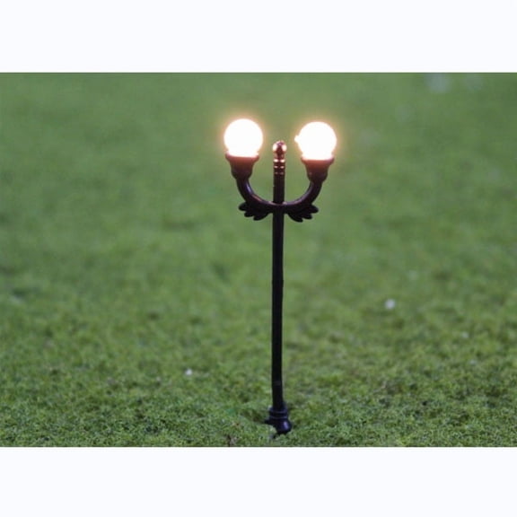 10pcs 1:150 Scale N Gauge Model Lamppost Light up for Courtyard Layout