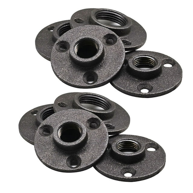10pcs 1/2 Inch Malleable Threaded Floor Flange Iron Pipe Fittings Wall