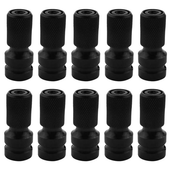 10pcs 1/2 Inch Square to 1/4 Inch Hex Ratchet Socket Wrench Socket Adapter Spanner Set Drive Converter Impact Tool,10 x adapter,black