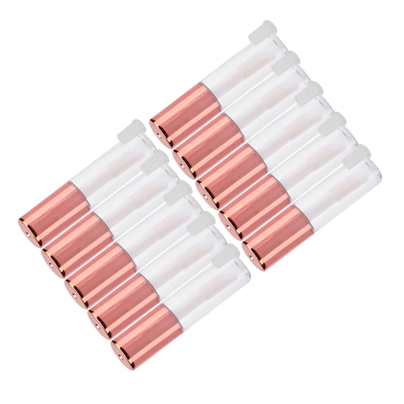 10pcs 1.2ml DIY Rose Gold Lip Gloss Tube Set - Mini Refillable Cosmetic Containers for Lip Oil