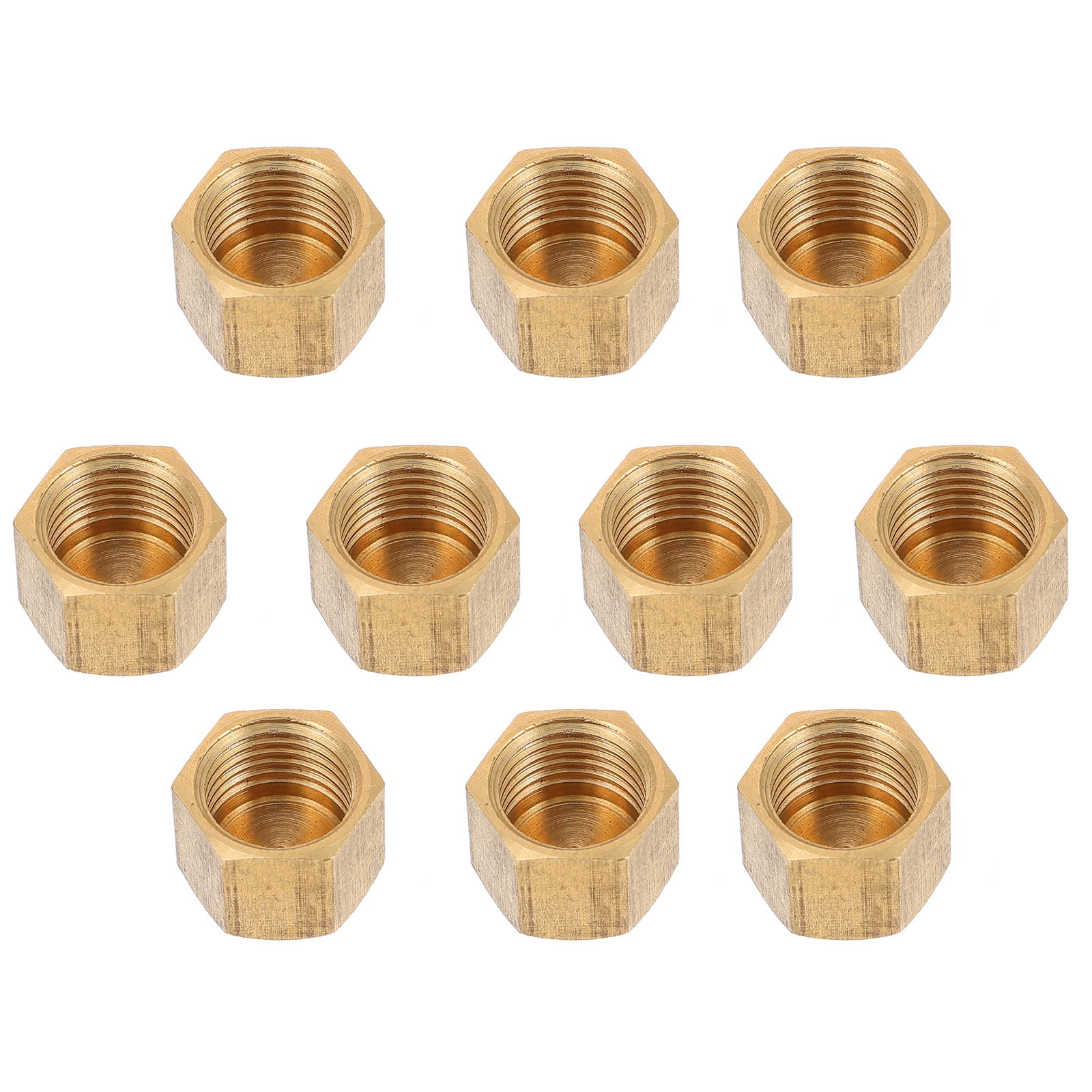 10pcs 1/4 Simple Brass Pipe Covers Pretty Tube Covers Practical Water Pipe Plugs