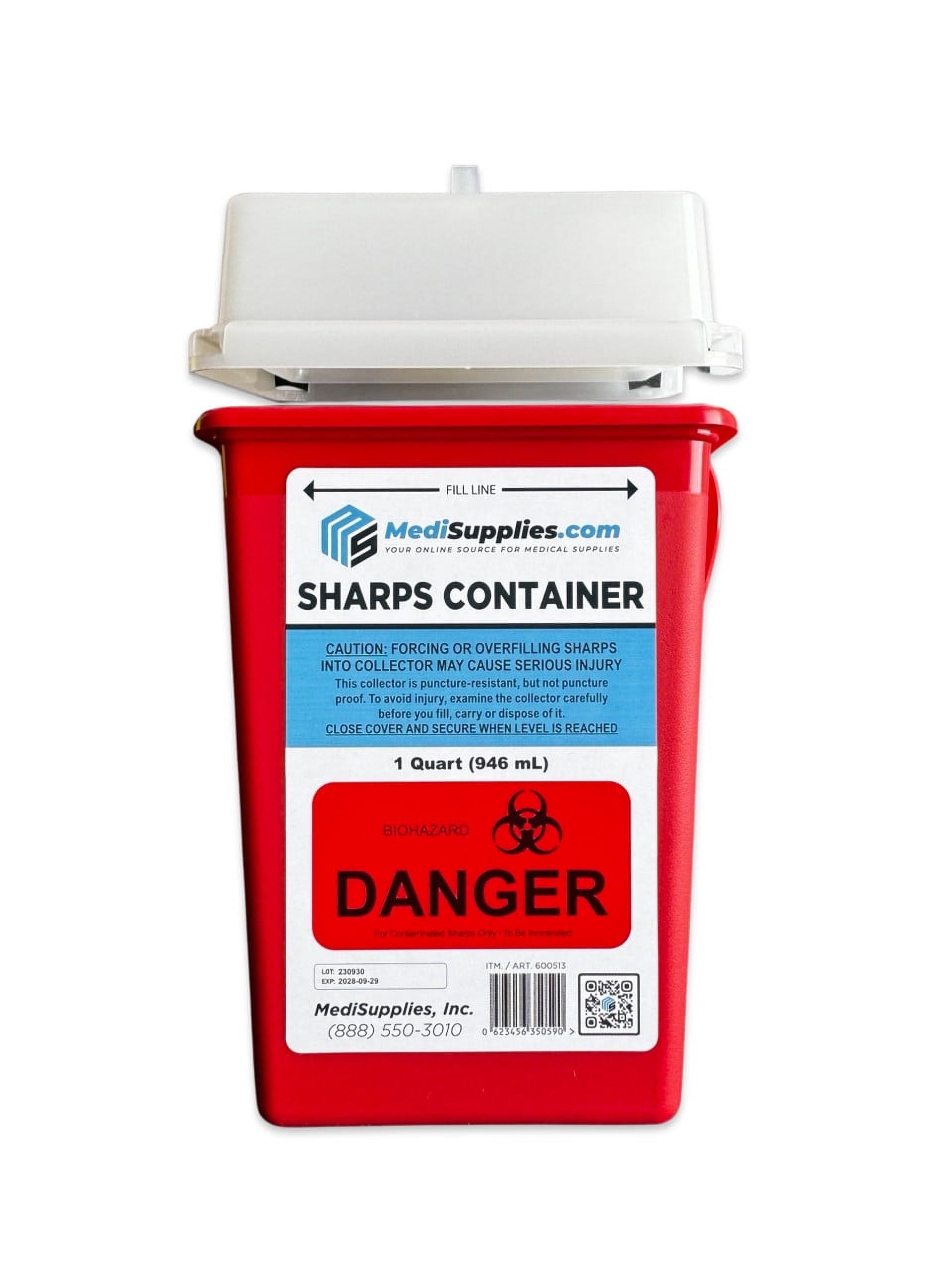 Biohazard Container R6s 10pcs, 1 Quart Biohazard Containers, Red - Walmart.com