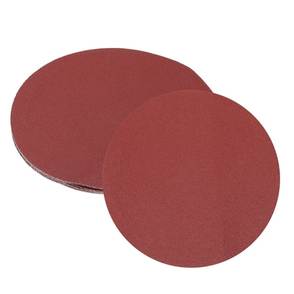 10pcs 10-Inch Sanding Discs, 80 Grits Aluminum Oxide Hook and Loop Stick Back Sandpapers, No-Hole Round Wet/Dry Sander Papers, Sand Auto Car Paint, Wood, Metal