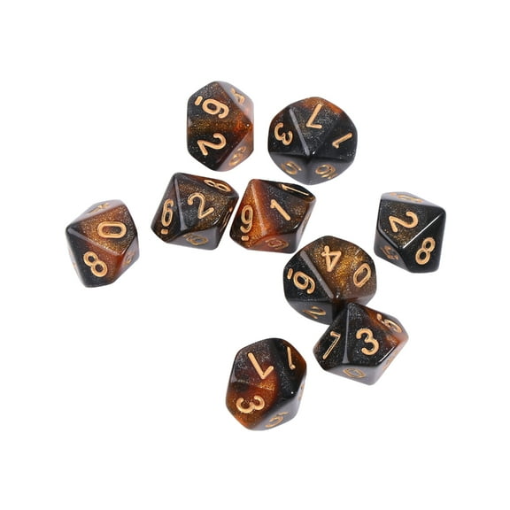 10pcs 10 Sided Dice D10 Polyhedral Dice for Game 15mm RPG Dice