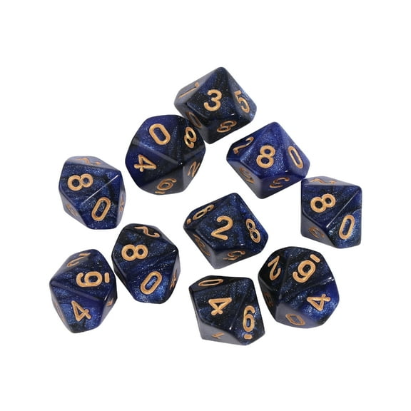 10pcs 10 Sided Dice D10 Polyhedral Dice for Table Game for Pub Club Game