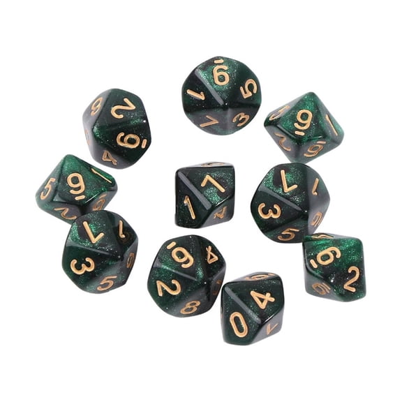 10pcs 10 Sided Dice D10 Polyhedral Dice for Table Game for Pub Club Game