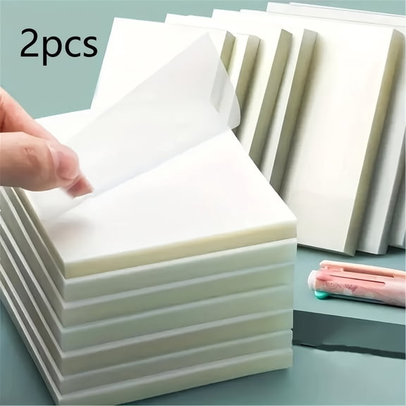 10pcs of 100 Transparent Sticky Notes, 7*9.5cm Square Self-Adhesive Notepads, Ideal for Journaling and Book Annotations, Perfect for Office Organization