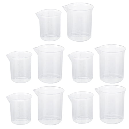 10pcs 100 ml 50ml Measuring Cups Mask Measuring Cup Set Polypropylene Beake Beaker PP Graduated Glass Plastics Laboratory Ware White