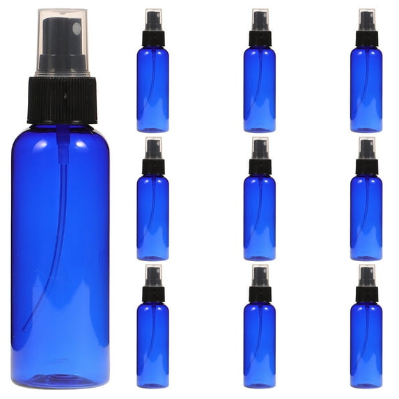 WEAVILUX 10Pcs Refillable Blue Spray Bottles Plastic Mist Sprayers for Travel Storage