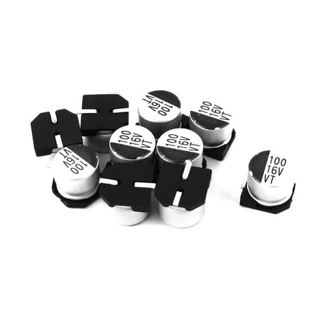 10pcs 100uF 16V SMD Aluminum Electrolytic Capacitors 6mm x 5mm