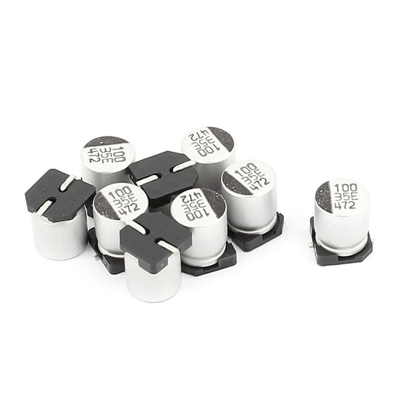 10pcs 100uF 16V SMD Aluminum Electrolytic Capacitors 6mm x 7.5mm