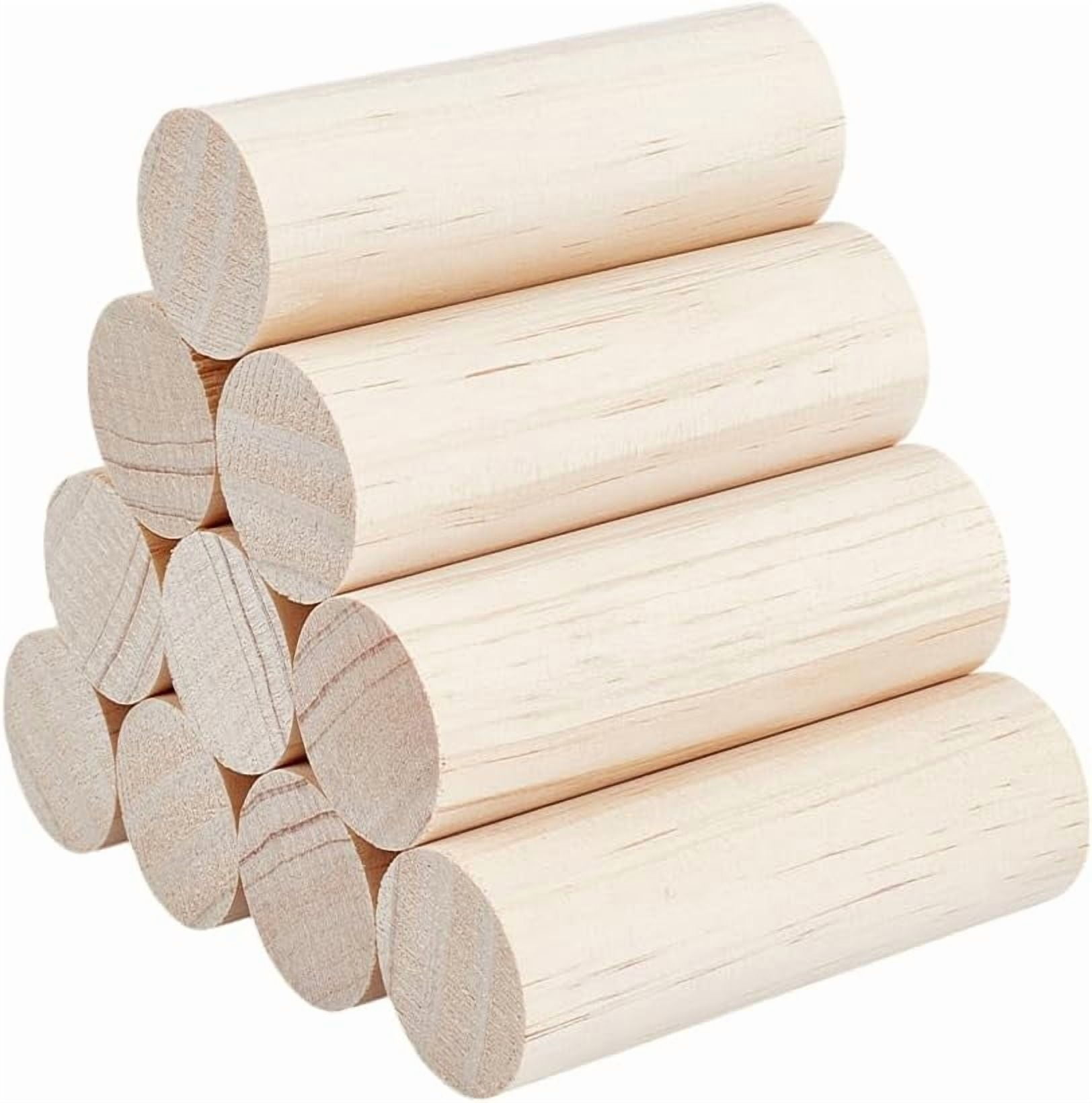 10pcs 10Pcs 3.9x1.4 Inch Wood Round Sticks Unfinished Wooden Dowel Rods Blank Round Dowels Rods Round Dowels Strips Unfinished Wooden Strips Wood Sticks for DIY Crafts Building Model Home Decor White