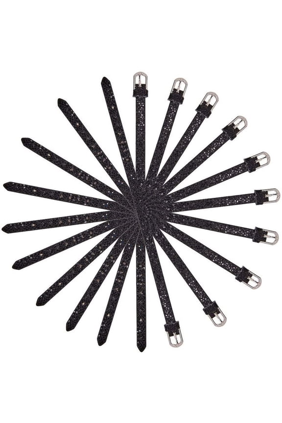 10pcs 10Pcs 8mm Adjustable Pu Leather Bracelet Strap Slide Wristbands Bracelets with Iron Clasps for 8mm Slide Letters Women Jewelry Making Charms-DIYBlack Black