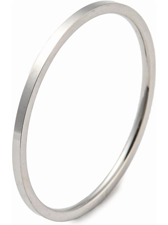 10pcs 10Pcs Plain Band Finger Ring for Women Men Stainless Steel Minimalist Engagement Promise Ring for Anniversary Birthday Trendy Gift Size 10 ID: 20mm 1mm