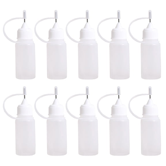 10pcs 10ml Plastic Squeezable Tip Applicator Bottle Dropper Bottles with Needle