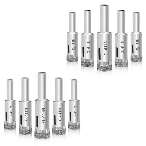 10pcs 10mm 0.39'' inch Diamond Drill Bits Extractor Remover Tools Hole Saws for Glass,Porcelain and Ceramic Tile (10mm 10pcs)
