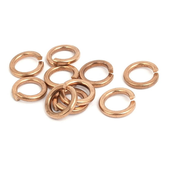 10pcs 10mm Inner Dia Brass Split Lock Spring Washer Gasket Gold Tone