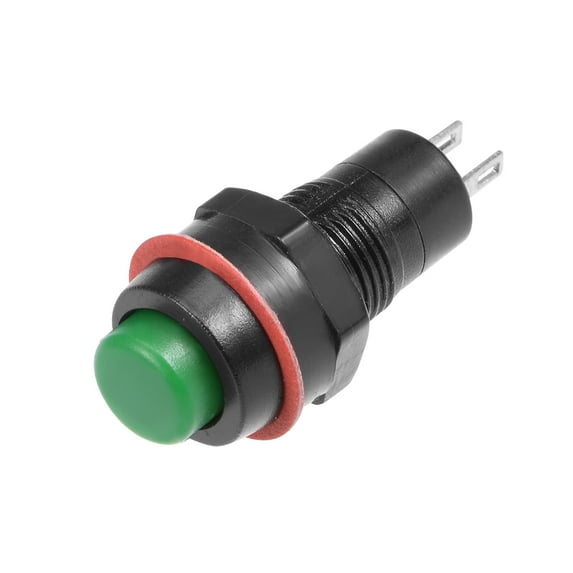 10pcs 10mm Latching Type Push Button Switch Green Round Button SPST NO