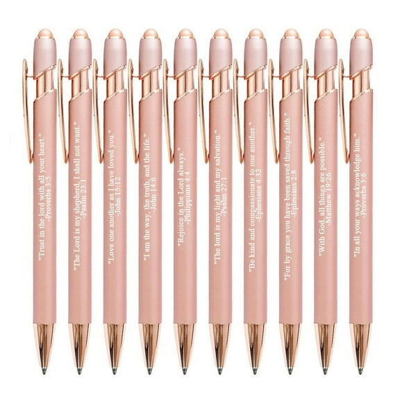 10pcs 10pcs Christian Pen Bible Ballpoint Pen Set with Touch Screens Inspirational Scripture Writing Tool for Church