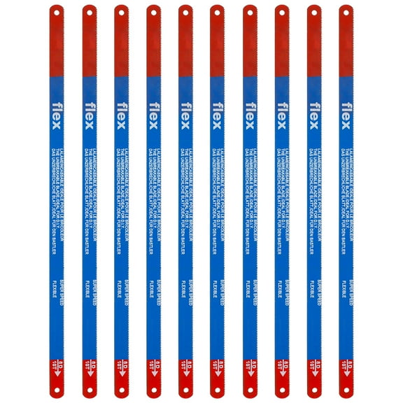 10pcs 11.8 Inch Hacksaw Blades Set M35 Steel Replacement Jig Saw Blade 14/18/24 Teeth Hacksaw Blade Fast Cutting Saw Blade for Bamboo Bone Frozen Meat PVC Pipe Cutting