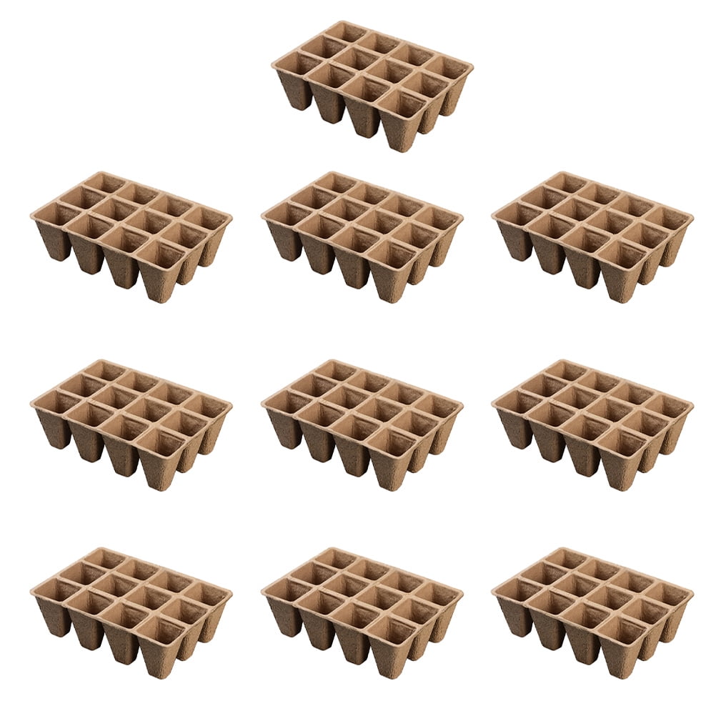 10pcs 12Hole Plant Bag Trays Disposable Nursery Pots Garden Planter