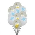 thumbnail image 1 of 10pcs 12 Inches Cartoon Airplane Cloud Latex Balloons Confetti Balloons Set Party Decoration Party Supplies (white And Golden Sequins), 1 of 7