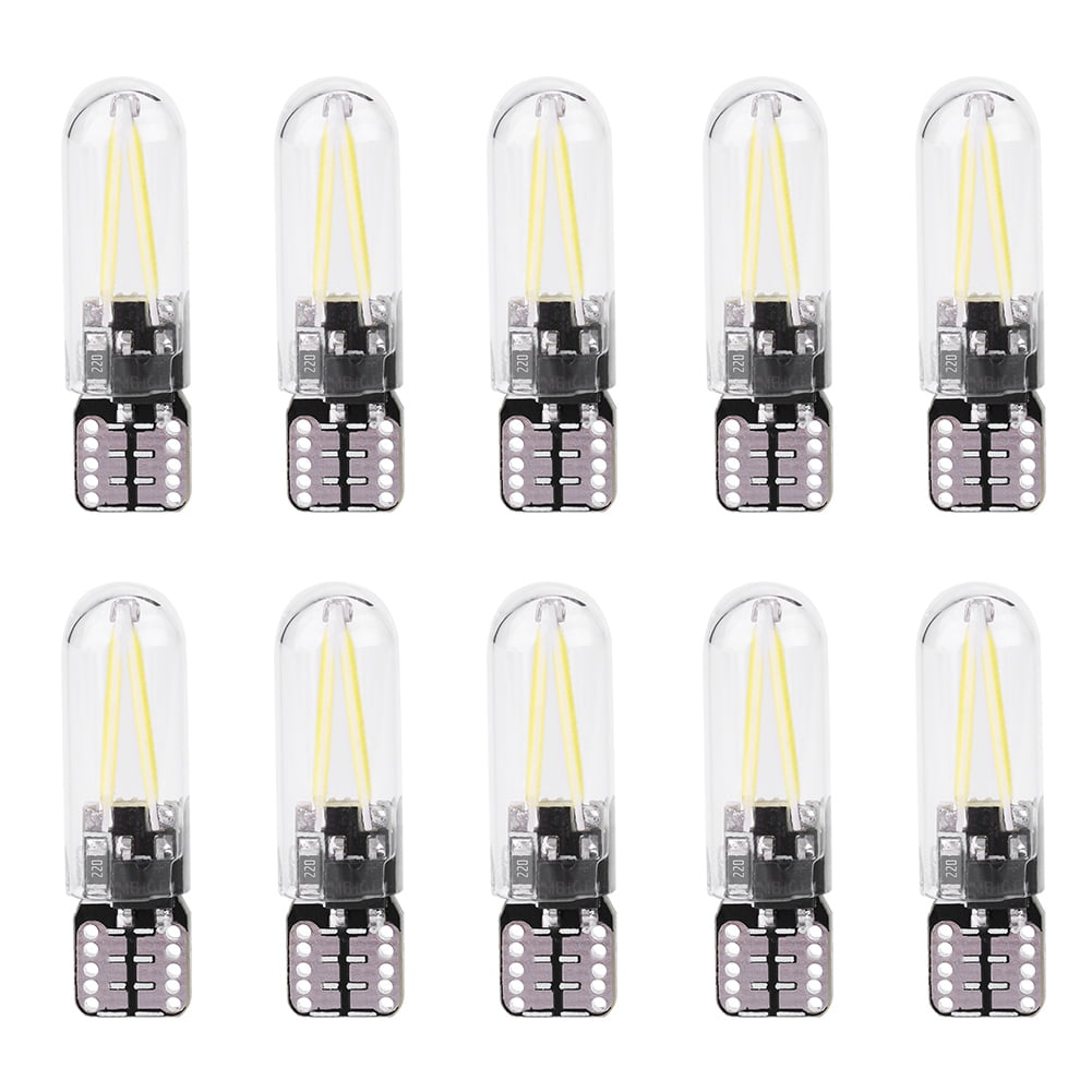 10pcs 12V W5W T10 194 Glass COB Filament LED Car Reading DRL Trunk LED ...