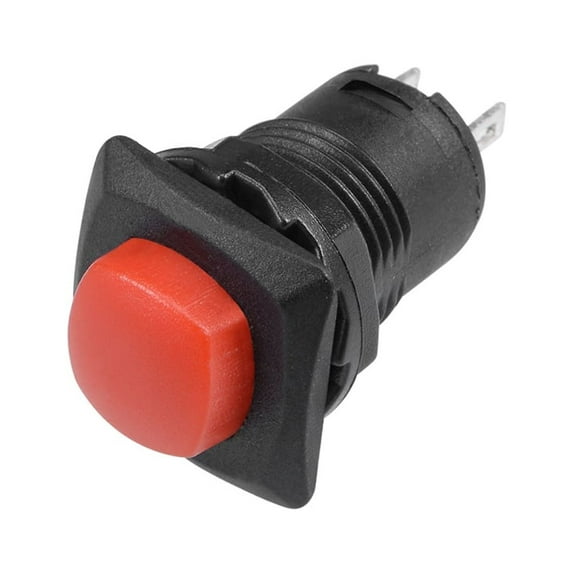 10pcs 12mm Latching Type 2 Terminals  Push Button Switch Red Button SPST NO