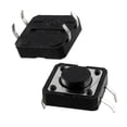 thumbnail image 1 of 10pcs 12x12mmx5mm Panel PCB Momentary Tactile Tact Push Button Switch DIP, 1 of 1