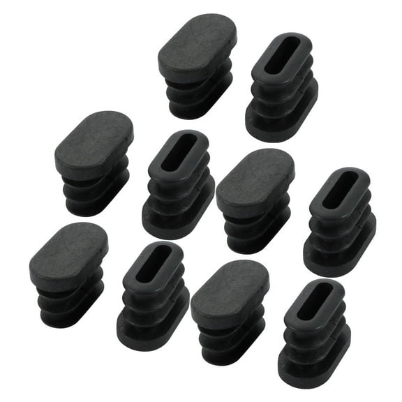 Uxcell 10pcs 12x23mm Floor Protect Oval Shape Chair Leg Pipe Tube Insert Blanking Caps