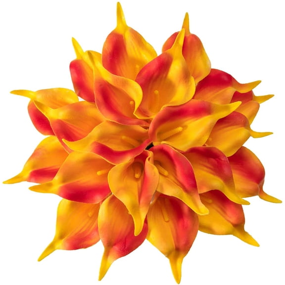 10pcs 13.4 Inch Yellow Lataex Real Touch Artificial Calla Lily Flowers, for Home Decor for Spring Flowers, Home Kitchen, Wedding Decorations, and centerpieces.