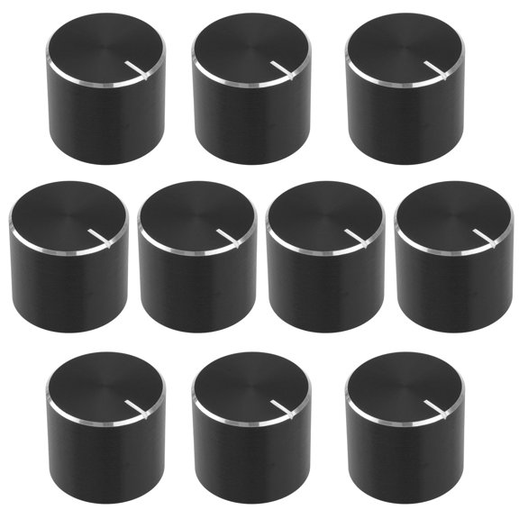 10pcs 13mmx15mm Aluminum Potentiometer Knob Rotary Volume Control Black for 6mm D-Type Shaft