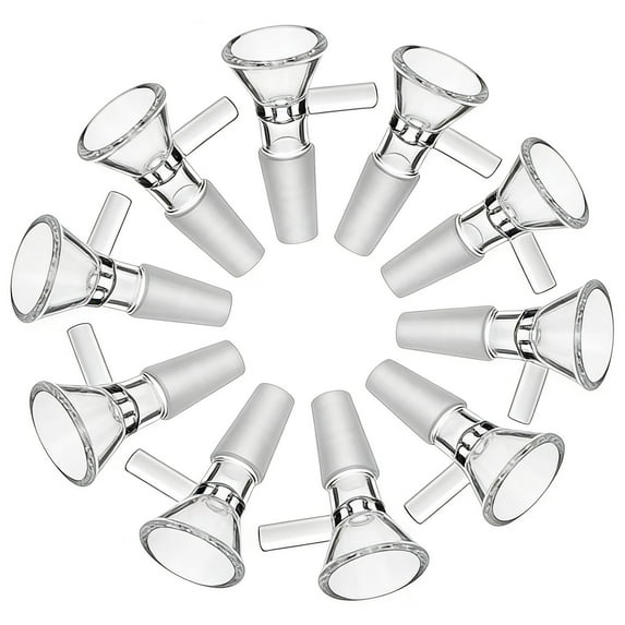 10pcs 14mm Clear Kitchen Glass Funnels Set