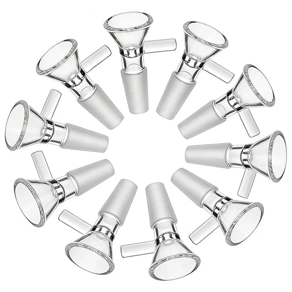 10pcs 14mm Clear Kitchen Glass Funnels Set