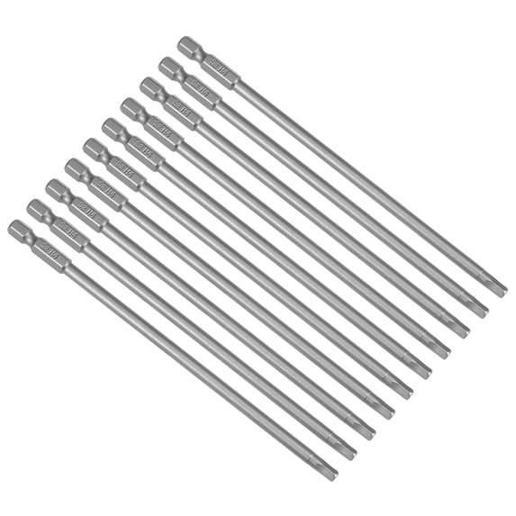 10pcs 150mm 1/4" Hex Shank H4 Hex Screwdriver Bits S2 High Alloy Steel