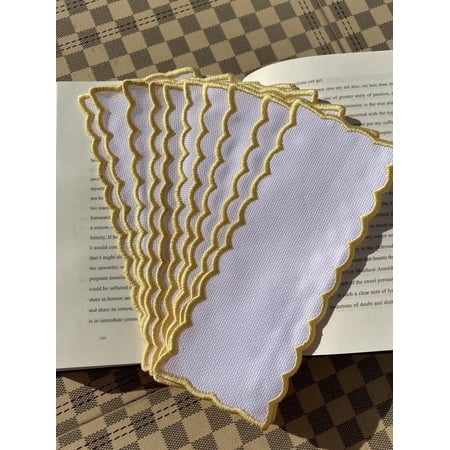 10pcs of 18count aida Fabric Yellow Edged Blank Bookmarks to Cross Stitch, 18count,8.5x19.5cm 45x120stitch Blank Cotton Counted Cross Stitch Bookmarks