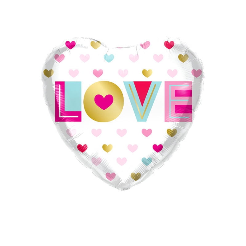 10pcs 18inch Valentines Helium Balloons I Love You Heart Shaped Foil ...