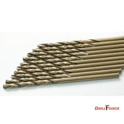 10pcs 19/64 Cobalt Drill Bits Jobber Length for Metal Wood Plastic