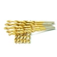 thumbnail image 1 of 10pcs 19/64" HSS Titanium Coated Drill Bits for Metal Wood Plastic DRILLFORCE, 1 of 5