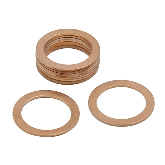 10pcs 19mm Inner Diameter Copper Washers Flat Sealing Gaskets Rings